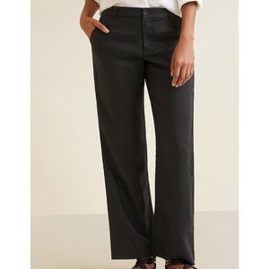 Garnet Hill Linen Pants Black 8